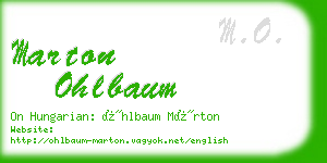 marton ohlbaum business card